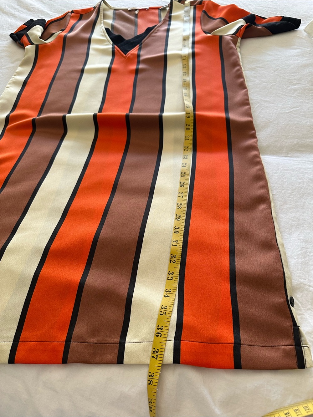Scotch & Soda V-Neck Dress in Orange, Brown & Cream - Cleveland Browns! - Picture 13 of 15